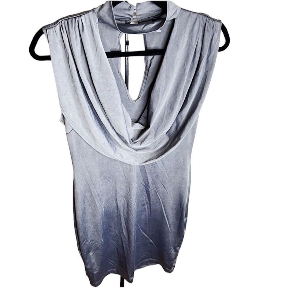 ❤️Lovely Day Women's Cowl Neck Sleeveless Knee Length Dress Gray Size Medium